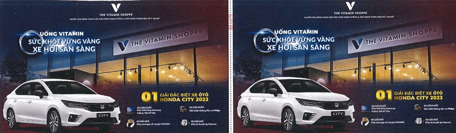 Mặt trước của phiếu dự thưởng